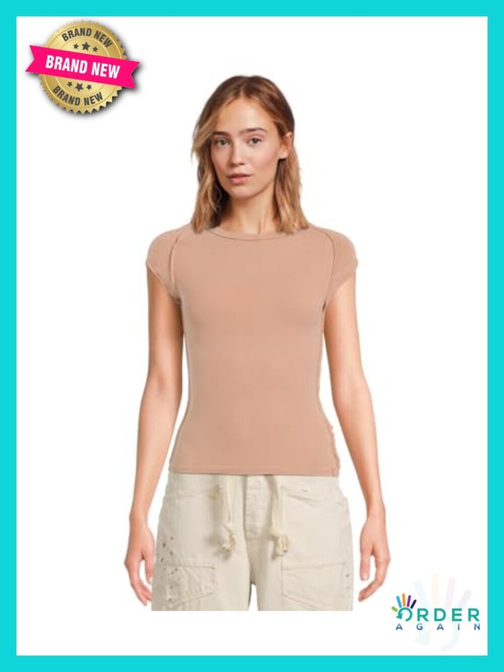 Cotton Blend Short Sleeve T-Shirt with Patch Pocket